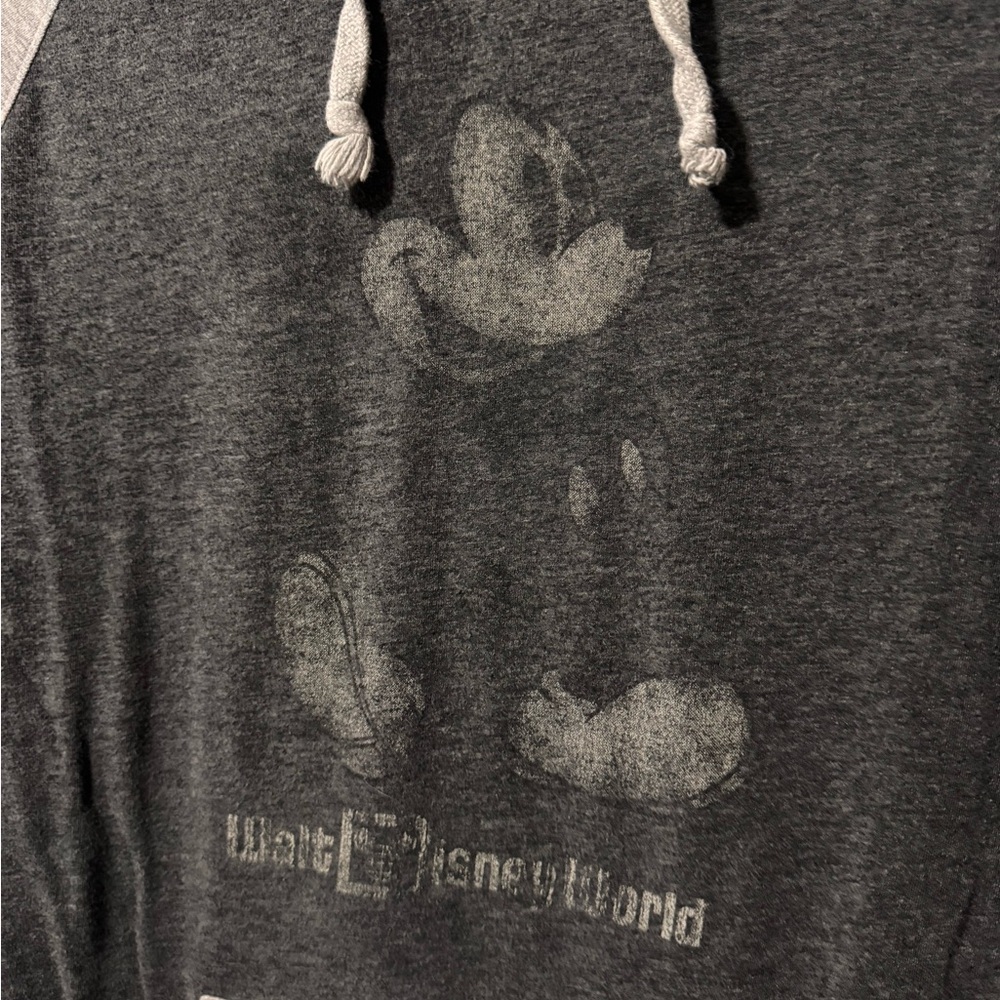 Disney Parks Walt Disney World Mickey Mouse Hooded Raglan Long Sleeve T-Shirt - Picture 2 of 4